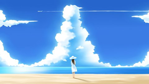 Обои небо, облака, пляж, лето, the sky, clouds, beach, summer разрешение 1920x1080 Загрузить