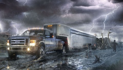 Обои молния, животные, машина, ковчег, lightning, animals, machine, the ark разрешение 1920x1080 Загрузить