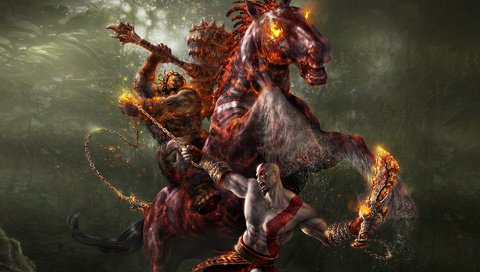 Обои битва, всадник, конь, цепь, god of war 2, battle, rider, horse, chain разрешение 1920x1200 Загрузить