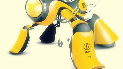 Обои желтый, вектор, робот, yellow, vector, robot разрешение 1920x1440 Загрузить