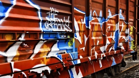 Обои поезд, граффити, вагон, train, graffiti, the car разрешение 1920x1200 Загрузить
