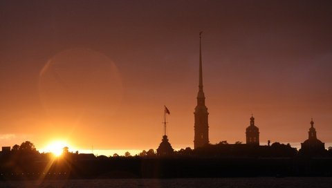 Обои закат, санкт-петербург, питер, петропавловская крепость, sunset, saint petersburg, peter, peter and paul fortress разрешение 2560x1600 Загрузить