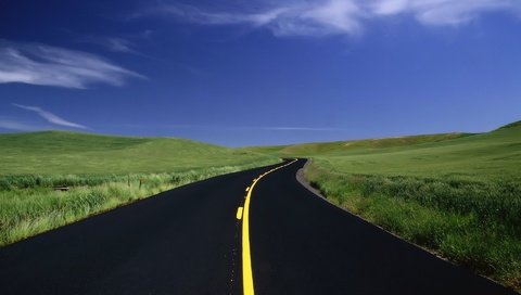 Обои дорога, трава, поля, разметка, road, grass, field, markup разрешение 1920x1200 Загрузить