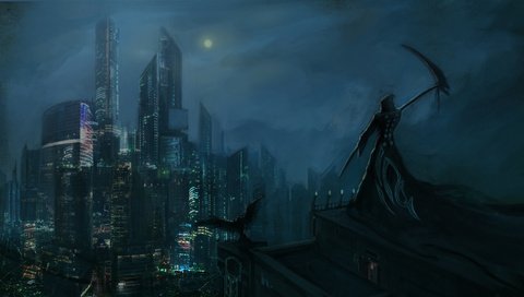 Обои высотка, city lights, highres, skyscraper разрешение 1920x1080 Загрузить