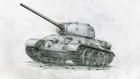 Обои советский танк, карандашный рисунок, т-34, soviet tank, pencil drawing, t-34 разрешение 2457x1727 Загрузить