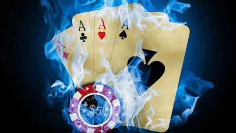 Обои казино, покер, карты, огонь, фишка, casino, poker, card, fire, the trick разрешение 2560x1600 Загрузить