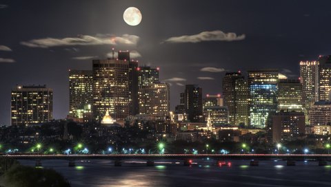 Обои ночь, луна, здания, moon, бостон, night, the moon, building, boston разрешение 4136x2758 Загрузить