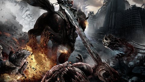 Обои огонь, всадник, конь, darksiders, видео игры, arthas, invincible, fire, rider, horse, video games разрешение 2560x1600 Загрузить