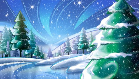 Обои рисунок, снег, новый год, елка, figure, snow, new year, tree разрешение 1920x1200 Загрузить