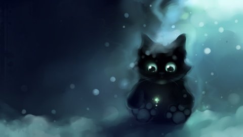 Обои снег, лапы, котенок, одиночество, apofiss, snow, paws, kitty, loneliness разрешение 1920x1080 Загрузить