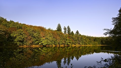 Обои небо, деревья, река, природа, обои, пейзаж, вид, на природе, the sky, trees, river, nature, wallpaper, landscape, view разрешение 2500x1667 Загрузить