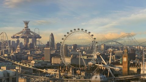 Обои парк, лондон, аттракционы, будущее, развлечений, park, london, rides, future, entertainment разрешение 1920x1440 Загрузить