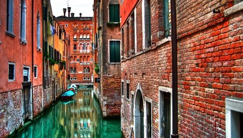 Обои вода, венеция, стена, дома, италия, кирпич, каналы, water, venice, wall, home, italy, brick, channels разрешение 1920x1200 Загрузить