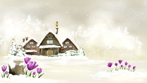 Обои новый год, зима, домики, белый, new year, winter, houses, white разрешение 1920x1200 Загрузить