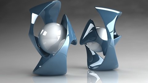 Обои синий, 3д, форма, белый, графика, шар, стекло, фигура, завитушка, blue, 3d, form, white, graphics, ball, glass, figure, twirl разрешение 1920x1200 Загрузить