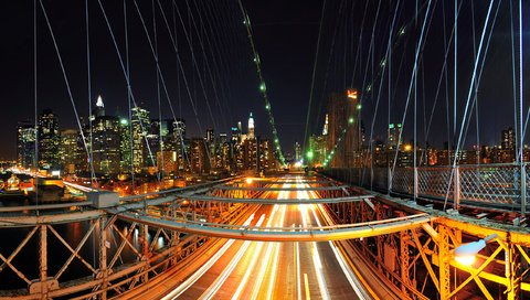 Обои мост, порыв, нью - йорк, bridge, rush, new york разрешение 2560x1600 Загрузить
