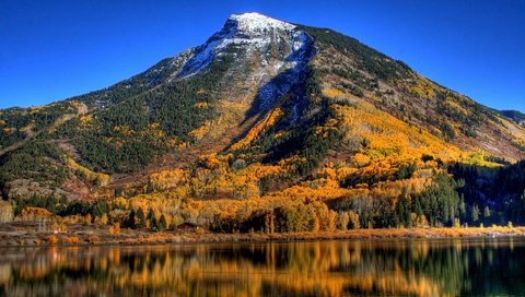 Обои деревья, озеро, горы, осень, trees, lake, mountains, autumn разрешение 2560x1600 Загрузить
