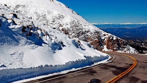 Обои дорога, горы, снег, разметка, road, mountains, snow, markup разрешение 1920x1200 Загрузить