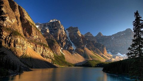 Обои река, горы, снег, вершины, горный хребет, river, mountains, snow, tops, mountain range разрешение 1920x1080 Загрузить