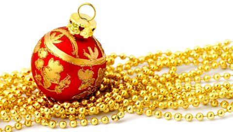 Обои новый год, шар, бусы, праздник, рождество, елочные игрушки, новогодний шар, new year, ball, beads, holiday, christmas, christmas decorations, christmas ball разрешение 1920x1200 Загрузить