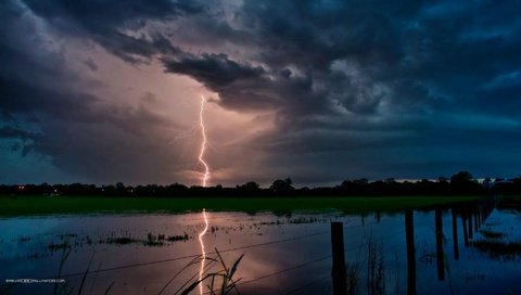 Обои небо, тучи, молния, гроза, the sky, clouds, lightning, the storm разрешение 1920x1080 Загрузить