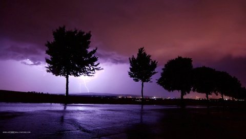 Обои небо, ночь, деревья, молния, the sky, night, trees, lightning разрешение 1920x1080 Загрузить