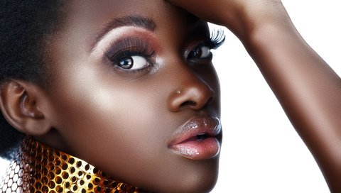 Обои модель, лицо, макияж, негритянка, негритянки, мулатки, model, face, makeup, black woman, black women, ebony разрешение 1920x1200 Загрузить