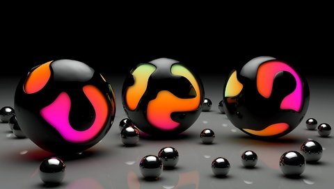 Обои цвета, фон, шарики, сфера, шар, поверхность, 3д, глянцевые, color, background, balls, sphere, ball, surface, 3d, glossy разрешение 1920x1080 Загрузить