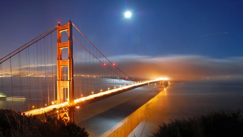 Обои ночь, туман, мост, они, night, fog, bridge, they разрешение 1920x1200 Загрузить