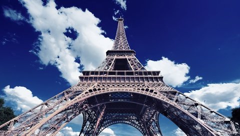 Обои небо, облака, париж, франция, эйфелева башня, the sky, clouds, paris, france, eiffel tower разрешение 2560x1600 Загрузить