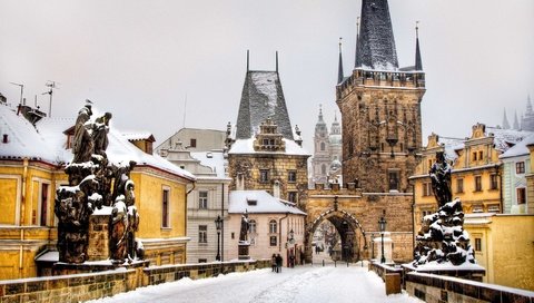 Обои мост, прага, старый город, bridge, prague, old town разрешение 2560x1600 Загрузить