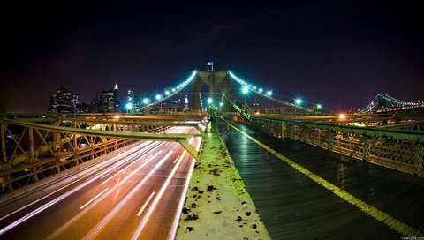 Обои ночь, огни, мост, город, night, lights, bridge, the city разрешение 1920x1080 Загрузить