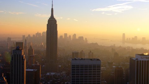 Обои восход, утро, панорама, город, нью-йорк, sunrise, morning, panorama, the city, new york разрешение 2304x1728 Загрузить