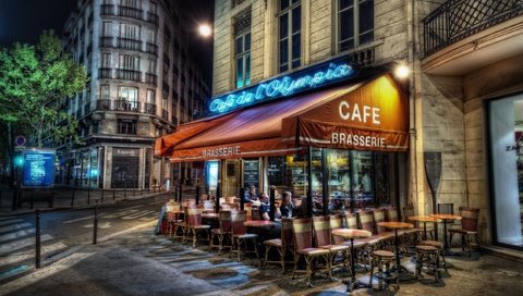 Обои вечер, кафе, париж, улица, франция, the evening, cafe, paris, street, france разрешение 2560x1684 Загрузить