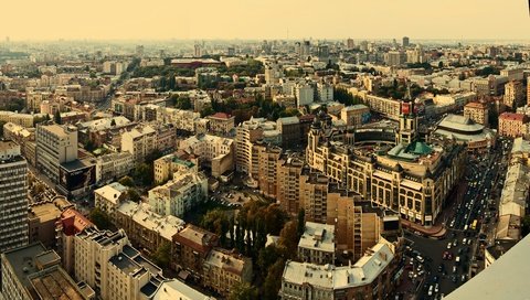 Обои фото, панорама, город, высота, дома, здания, улицы, киев, photo, panorama, the city, height, home, building, street, kiev разрешение 4942x2856 Загрузить