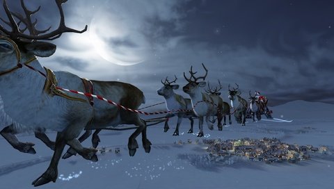 Обои новый год, зима, олени, санта клаус, новогодние олени, new year, winter, deer, santa claus, christmas reindeer разрешение 2560x1600 Загрузить