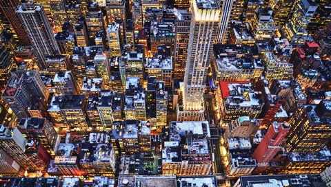 Обои вид сверху, небоскребы, нью-йорк, улицы, the view from the top, skyscrapers, new york, street разрешение 2560x1600 Загрузить