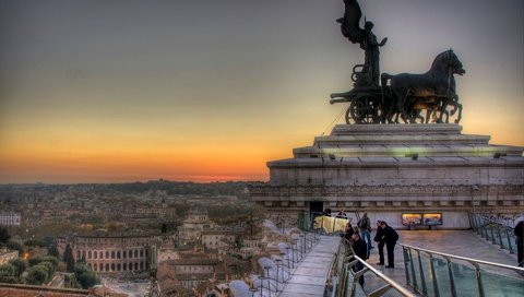 Обои закат, панорама, италия, памятник, рим, sunset, panorama, italy, monument, rome разрешение 1920x1302 Загрузить