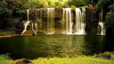 Обои вода, природа, лес, водопад, на природе, water, nature, forest, waterfall разрешение 1920x1312 Загрузить
