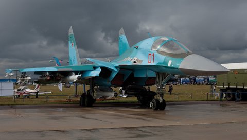 Обои maks, aviasalon, su34 разрешение 2808x1887 Загрузить