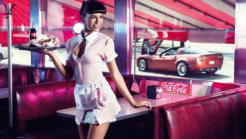 Обои девушка, официантка, kafe, oficiantka, koka, girl, the waitress разрешение 2400x1500 Загрузить