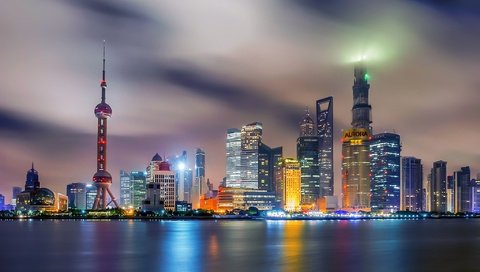 Обои ночь, побережье, шанхай, сша, китай, сиэтл, night, coast, shanghai, usa, china, seattle разрешение 2048x1502 Загрузить