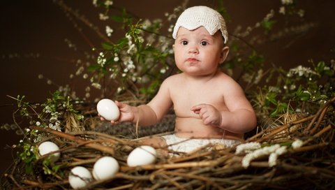 Обои дети, ребенок, мальчик, пасха, яйца, гнездо, children, child, boy, easter, eggs, socket разрешение 3816x2736 Загрузить