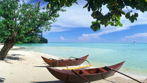 Обои море, пляж, лодки, отдых, тропики, каноэ, sea, beach, boats, stay, tropics, canoeing разрешение 2560x1918 Загрузить