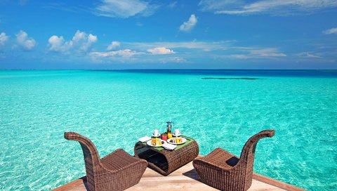 Обои море, отдых, ресторан, тропики, мальдивы, sea, stay, restaurant, tropics, the maldives разрешение 5616x3744 Загрузить