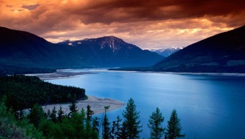 Обои канада, британская колумбия, upper arrow lake, canada, british columbia разрешение 1920x1080 Загрузить