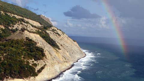 Обои радуга, утес, rainbow, rock разрешение 1920x1080 Загрузить