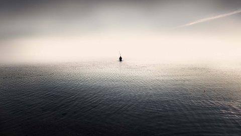 Обои море, человек, минимализм, sea, people, minimalism разрешение 1920x1080 Загрузить