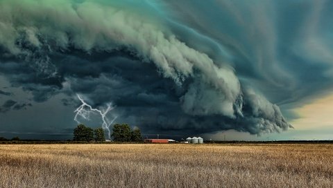 Обои буря, пейзаж, молния, поле, стихия, storm, landscape, lightning, field, element разрешение 1920x1080 Загрузить