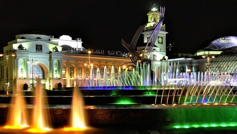 Обои москва, фонтан, похищение европы, киевский вокзал, moscow, fountain, the rape of europa, kiev railway station разрешение 1920x1080 Загрузить